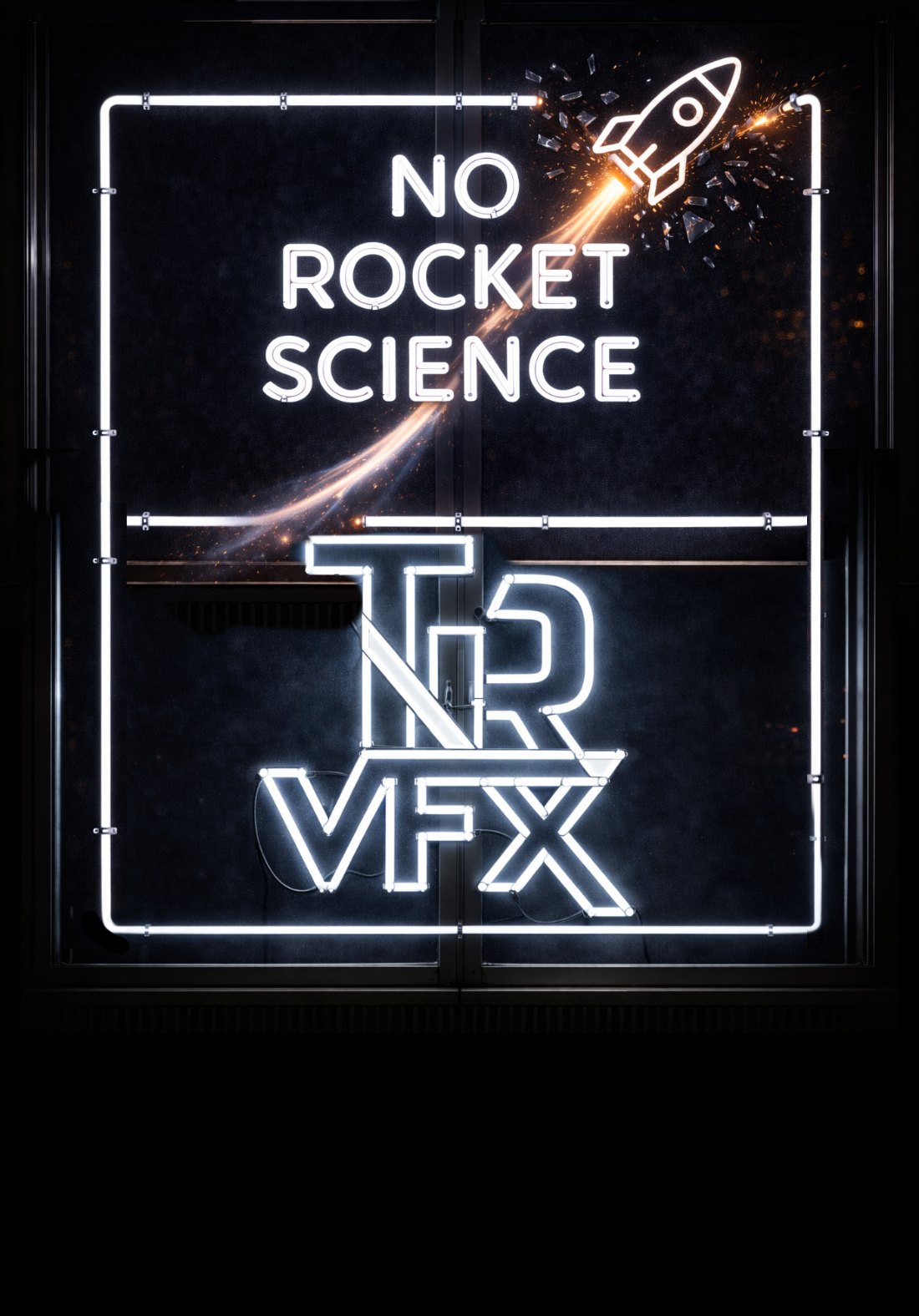 No Rocket Science – TR VFX neon sign